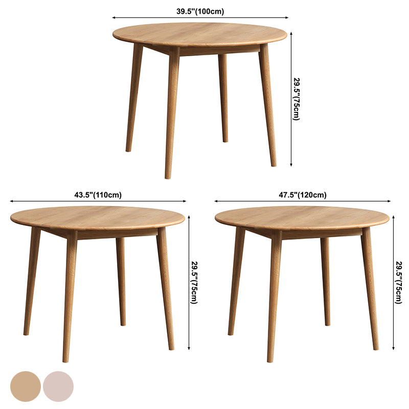 Modern Style Solid Wood Dining Table Round Table with 4 Legs for Coffee Shop