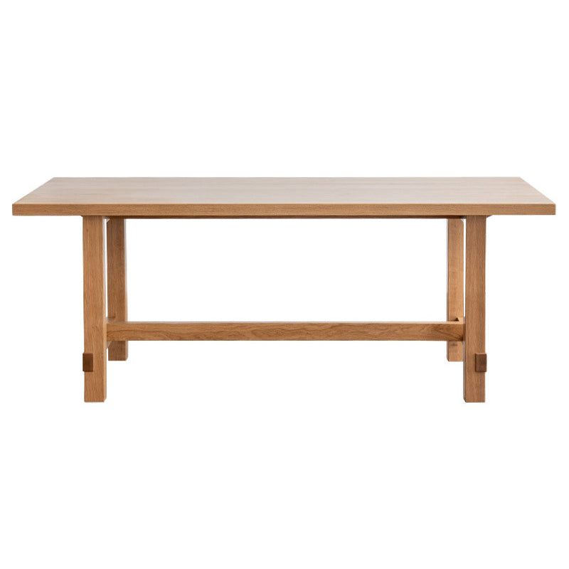 Mesa de comedor rectangular de madera sólida Mesa de madera de cocina contemporánea moderna con base de caballete