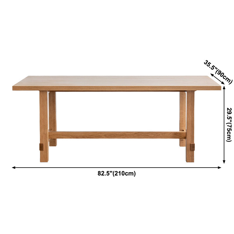 Solid Wood Rectangle Dining Table Modern Contemporary Kitchen Wood Table with Trestle Base