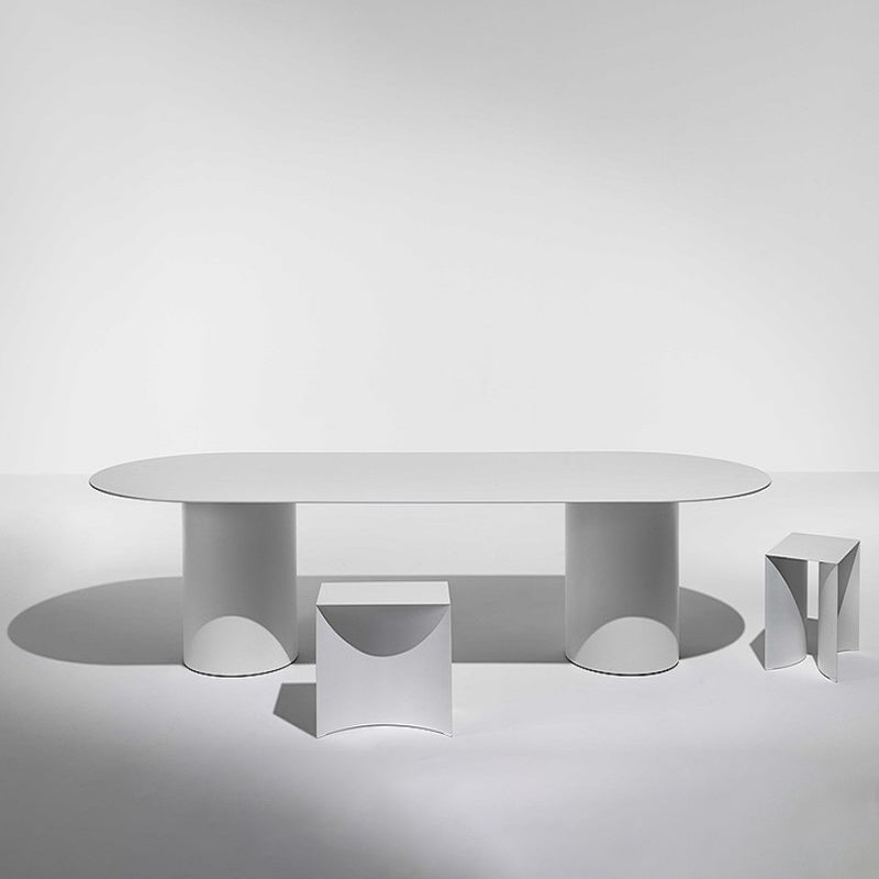Solid Wood Contemporary Oval Dining Table Wood Top Table for Dining Room and Kitchen