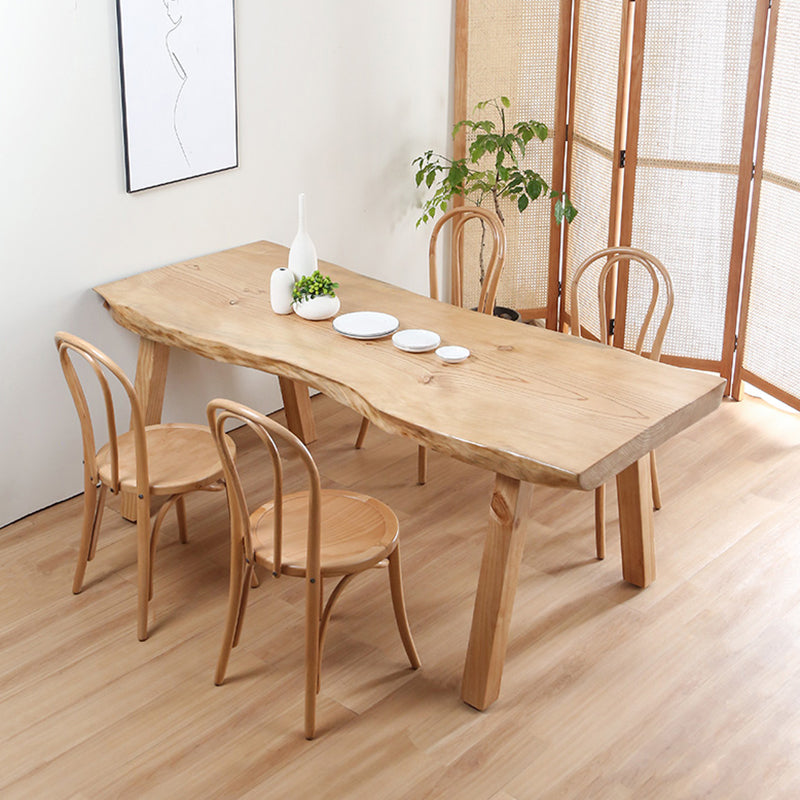 Mesa rectangular de madera maciza de pino, mesa de comedor minimalista con 4 patas para restaurante