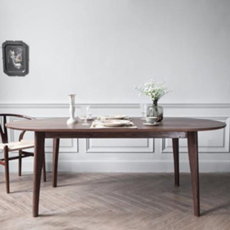 Mesa de comedor ovalada contemporánea Mesa de madera maciza con 4 patas para el comedor