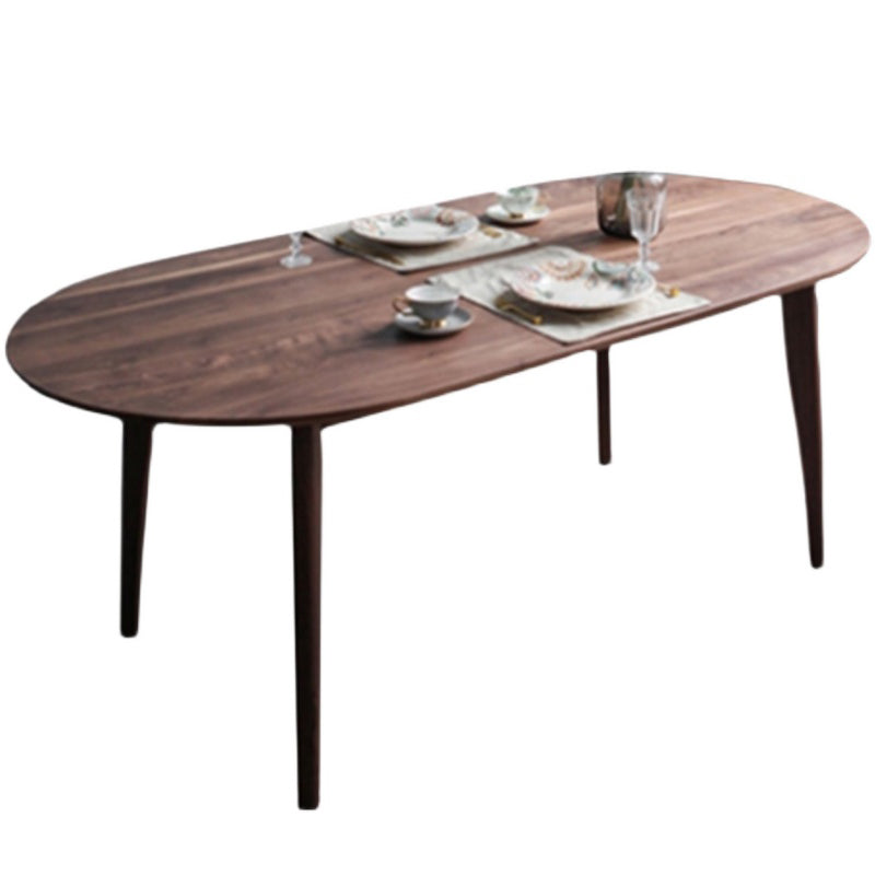 Mesa de comedor ovalada contemporánea Mesa de madera maciza con 4 patas para el comedor