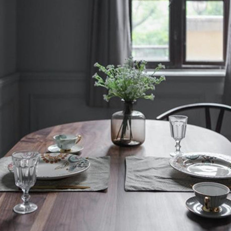 Mesa de comedor ovalada contemporánea Mesa de madera maciza con 4 patas para el comedor