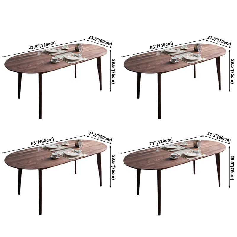 Mesa de comedor ovalada contemporánea Mesa de madera maciza con 4 patas para el comedor