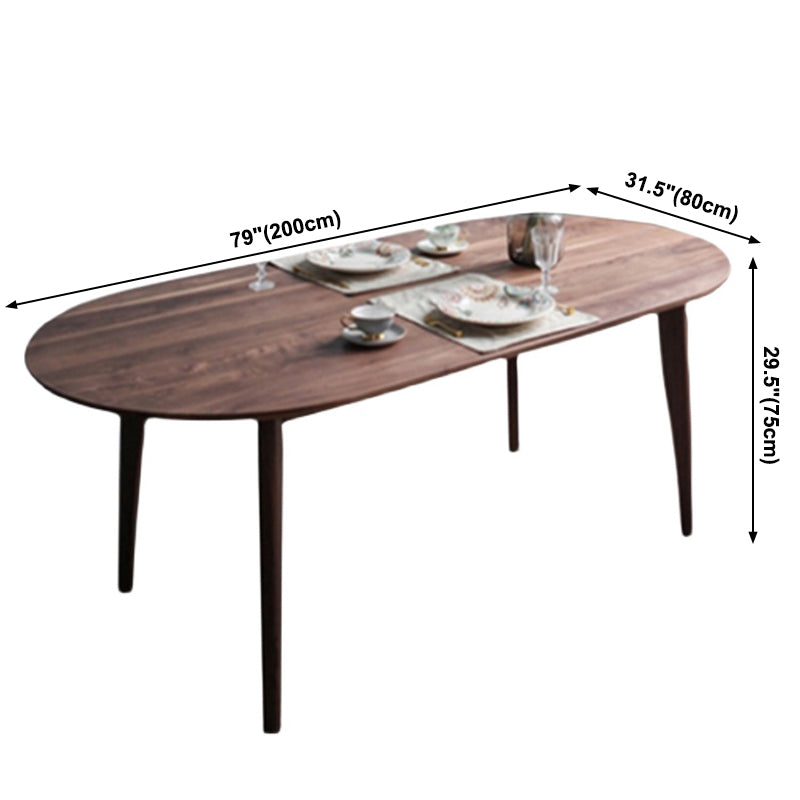 Mesa de comedor ovalada contemporánea Mesa de madera maciza con 4 patas para el comedor