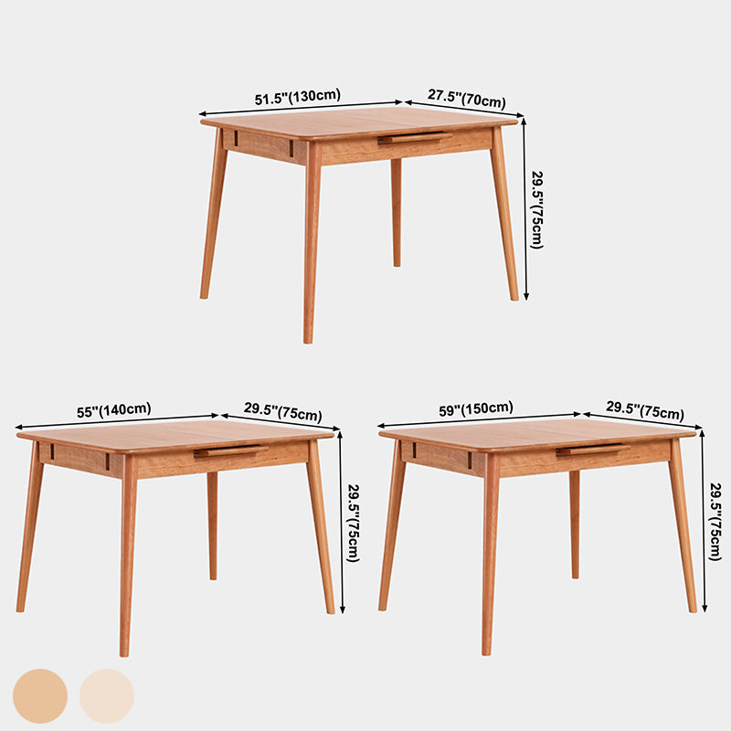 Rechthoek massief houten opvouwbare tafel moderne eettafel met 4 poten voor restaurant