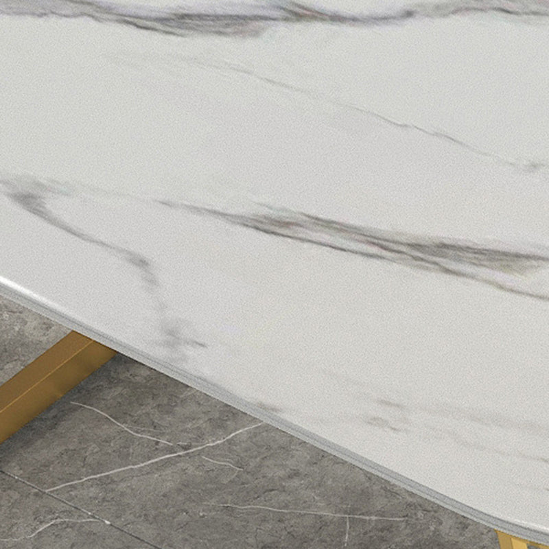 Metal Modern Rectangle Indoor Table Sintered Stone Table for Kitchen and Dining Room