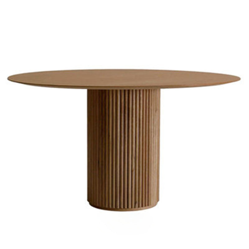 Eigentijdse ronde eettafel As vaste houten tafel met voetstukbasis voor eetkamer