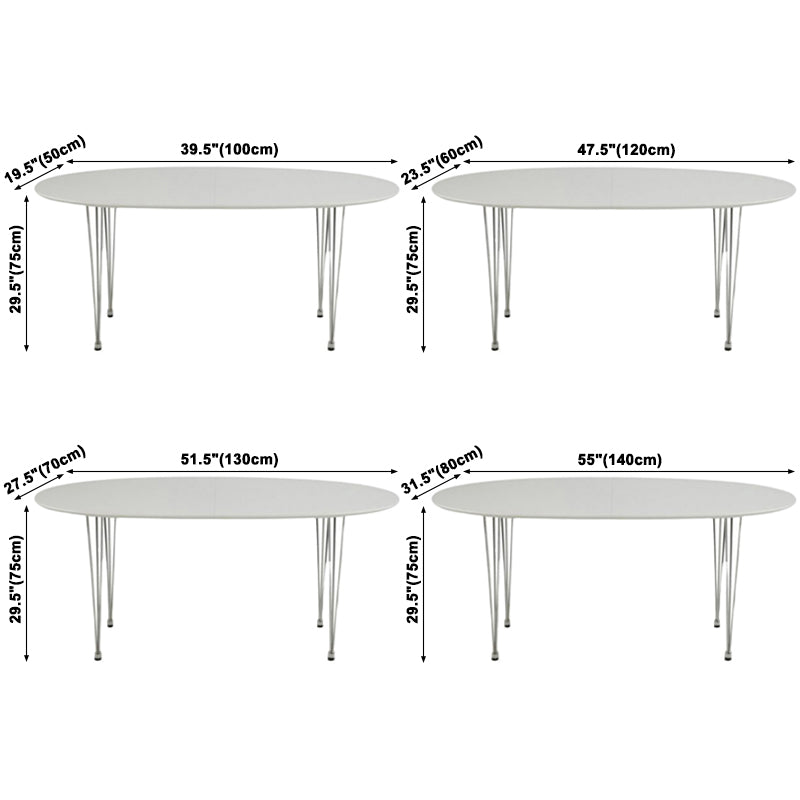 Metal Modern Oval Dining Table Sintered Stone Dining Table with 4 Legs