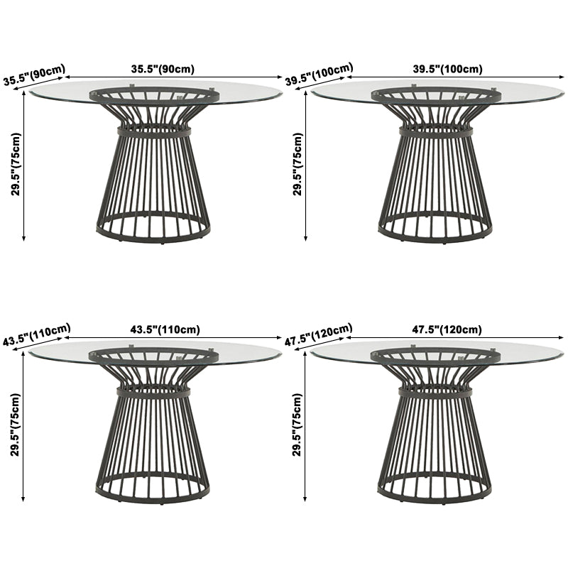 Runde transparente Esstisch Kiefernglas Tisch moderner Stil mit Sockel