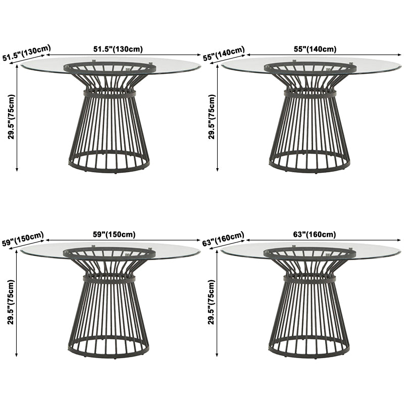 Runde transparente Esstisch Kiefernglas Tisch moderner Stil mit Sockel