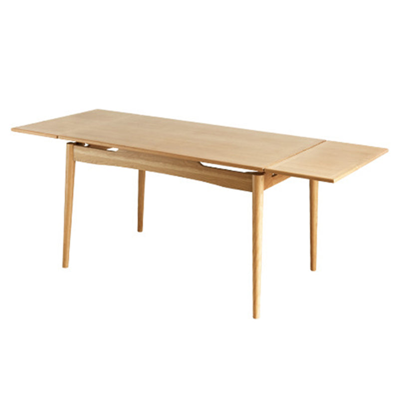 Retractable Solid Wood Table Modern Dining Table with 4 Legs for Restaurant