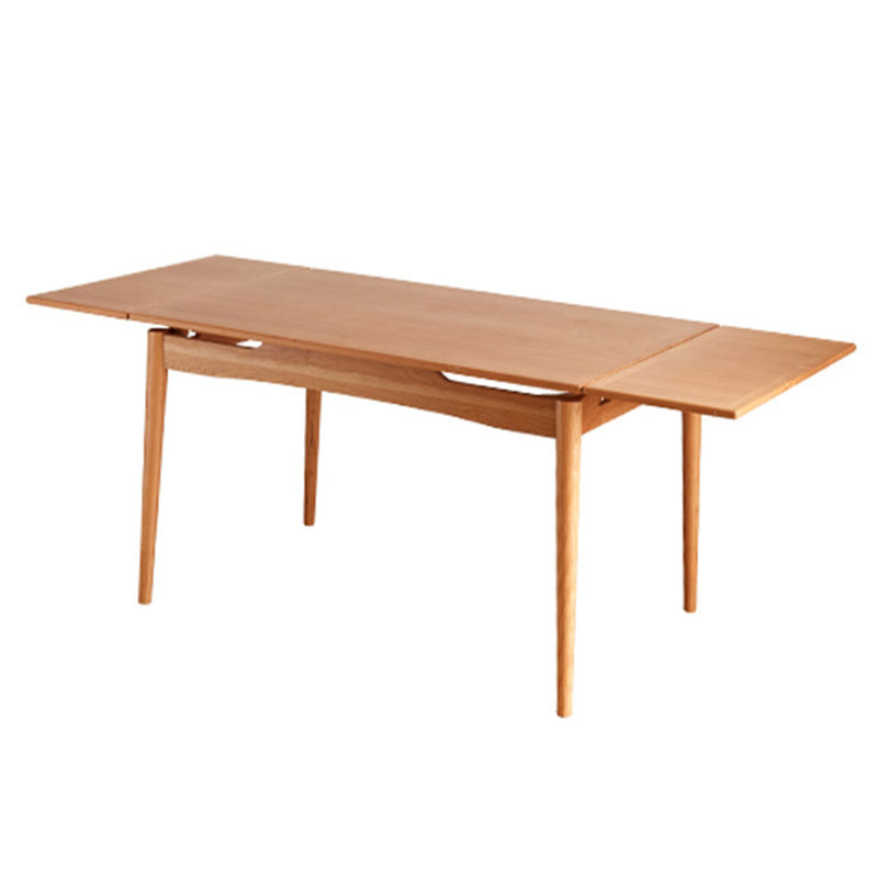 Retractable Solid Wood Table Modern Dining Table with 4 Legs for Restaurant