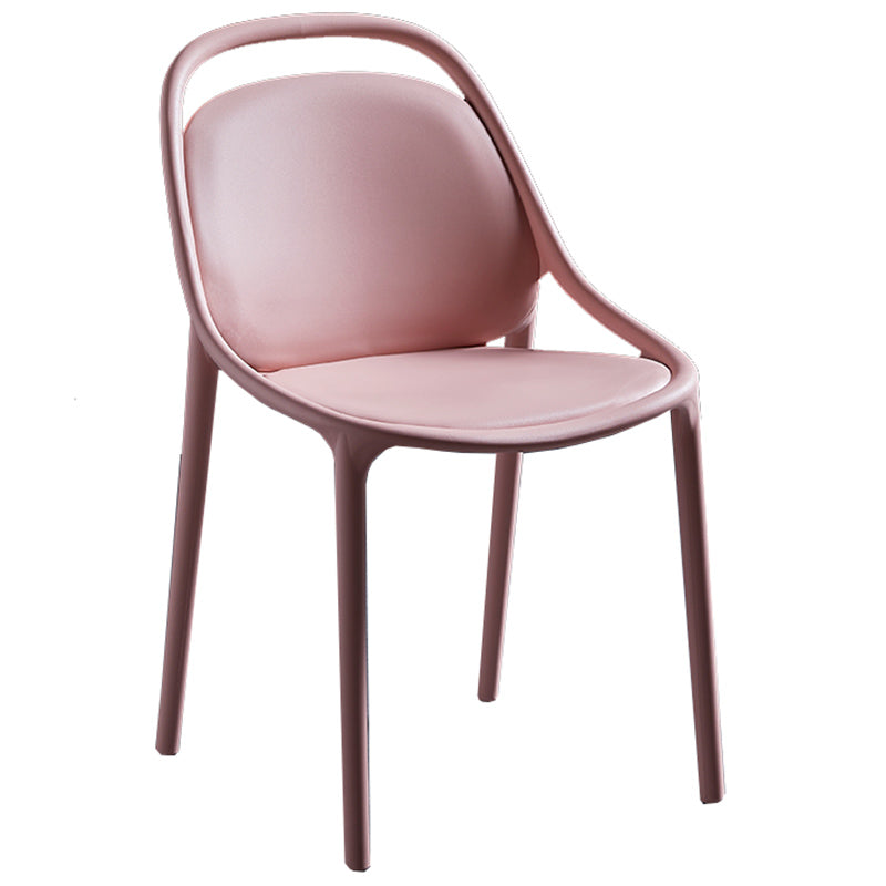 Contemporary Style Stackable Dining Chair Plastic Open Back Side Chair