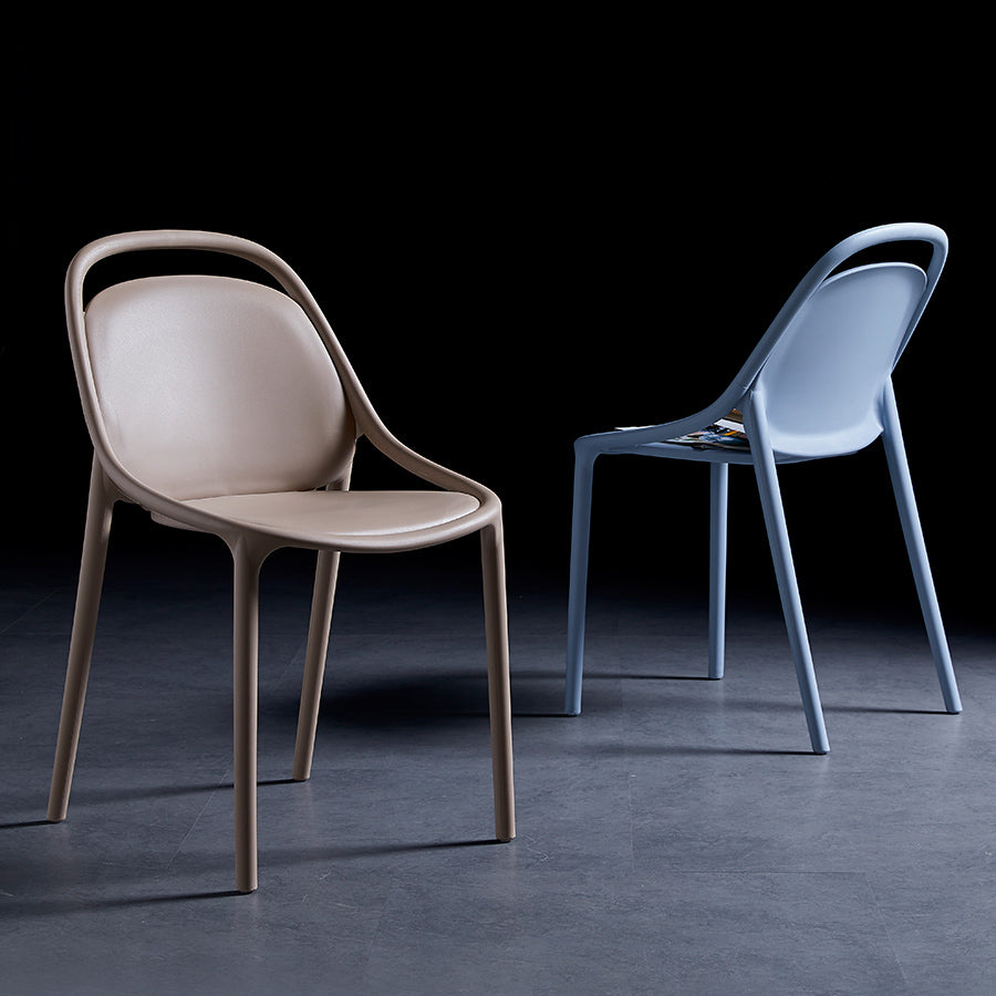 Contemporary Style Stackable Dining Chair Plastic Open Back Side Chair