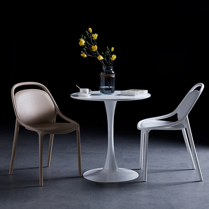 Contemporary Style Stackable Dining Chair Plastic Open Back Side Chair