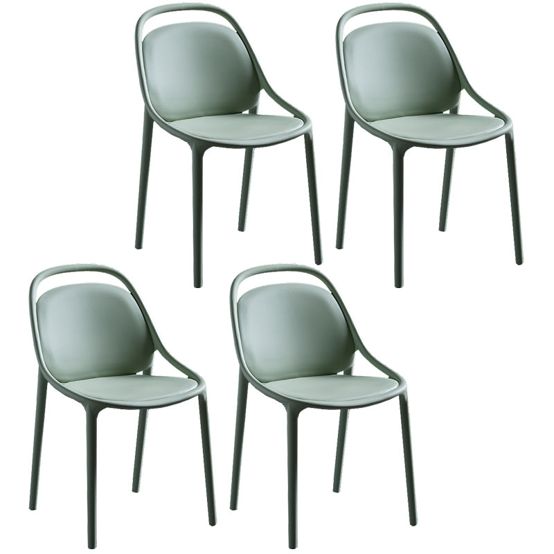 Contemporary Style Stackable Dining Chair Plastic Open Back Side Chair