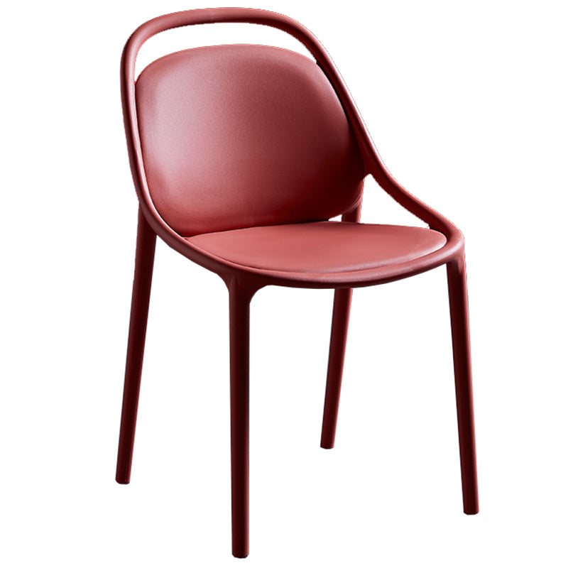Contemporary Style Stackable Dining Chair Plastic Open Back Side Chair