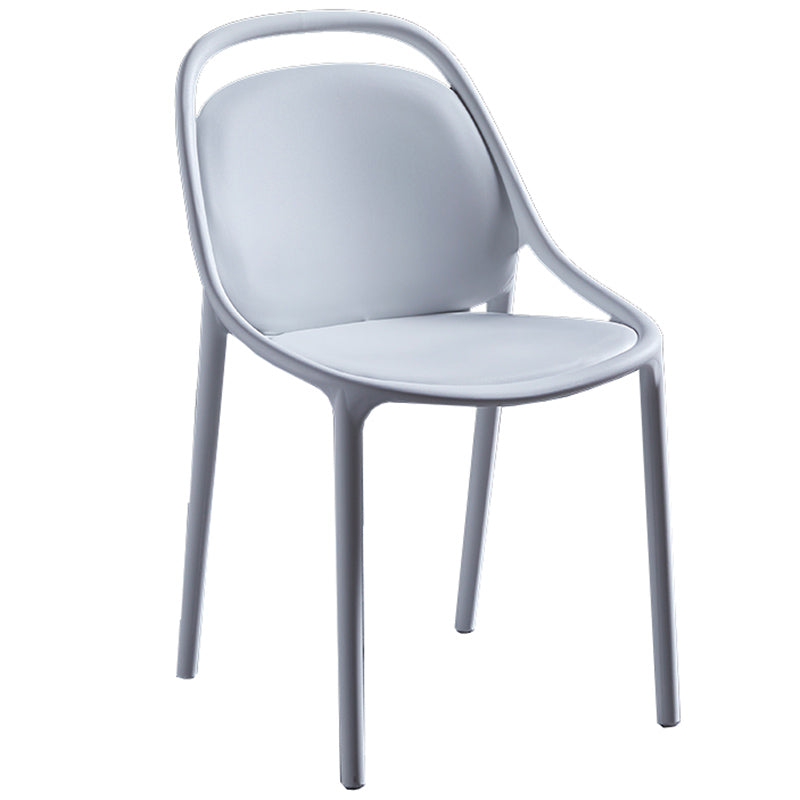 Contemporary Style Stackable Dining Chair Plastic Open Back Side Chair