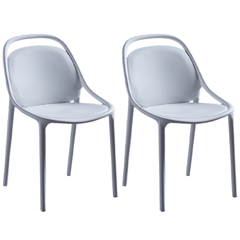 Contemporary Style Stackable Dining Chair Plastic Open Back Side Chair