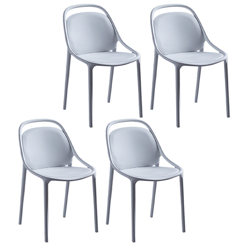 Contemporary Style Stackable Dining Chair Plastic Open Back Side Chair
