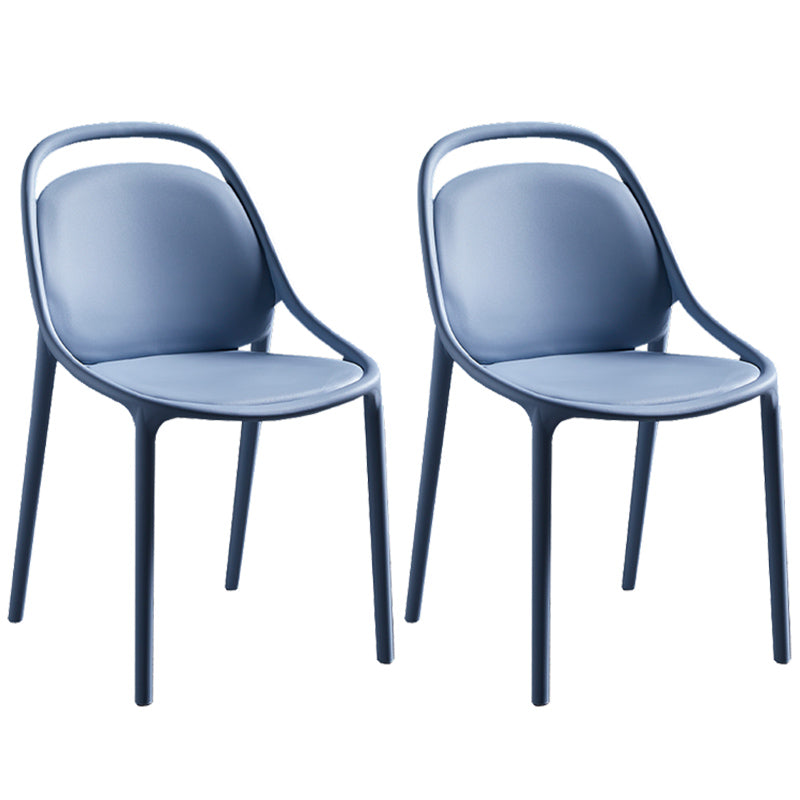 Contemporary Style Stackable Dining Chair Plastic Open Back Side Chair