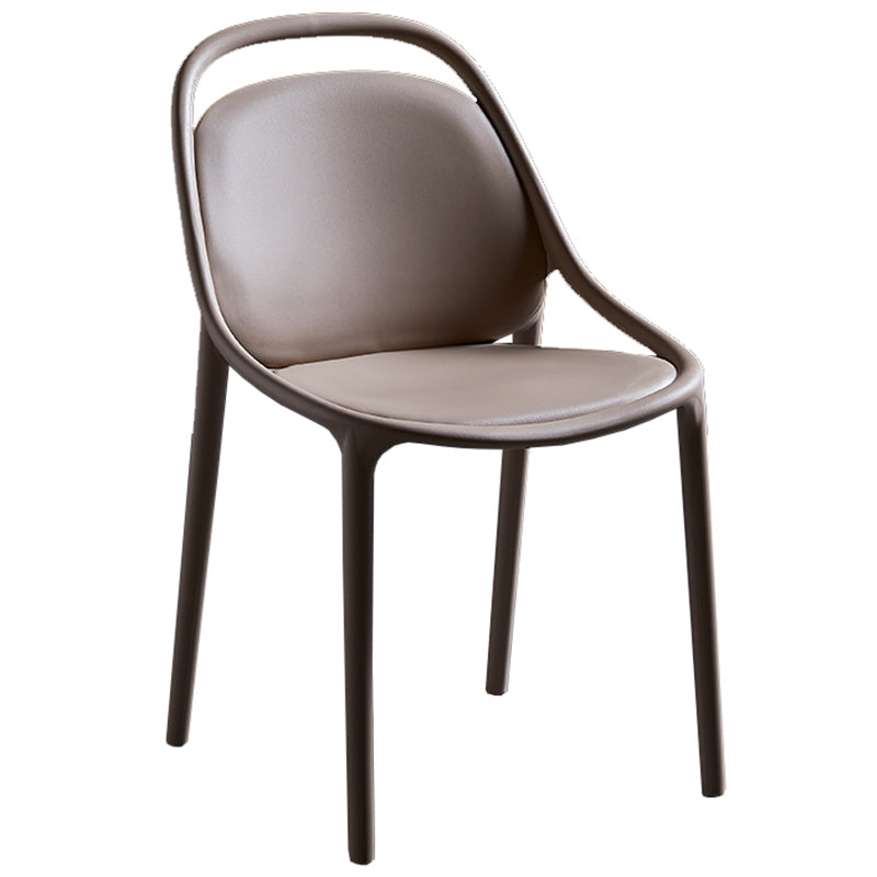 Contemporary Style Stackable Dining Chair Plastic Open Back Side Chair