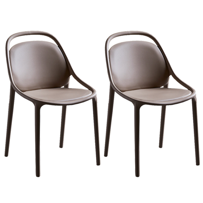 Contemporary Style Stackable Dining Chair Plastic Open Back Side Chair