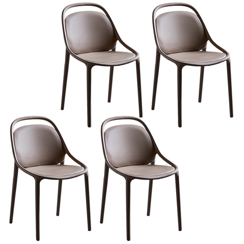 Contemporary Style Stackable Dining Chair Plastic Open Back Side Chair