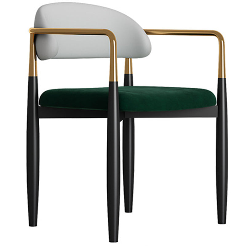 Metal Nordic Dining Arm Chair Home Side Chair Open Back Dining Side Chair