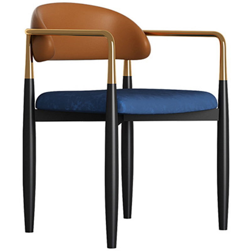 Metal Nordic Dining Arm Chair Home Side Chair Open Back Dining Side Chair