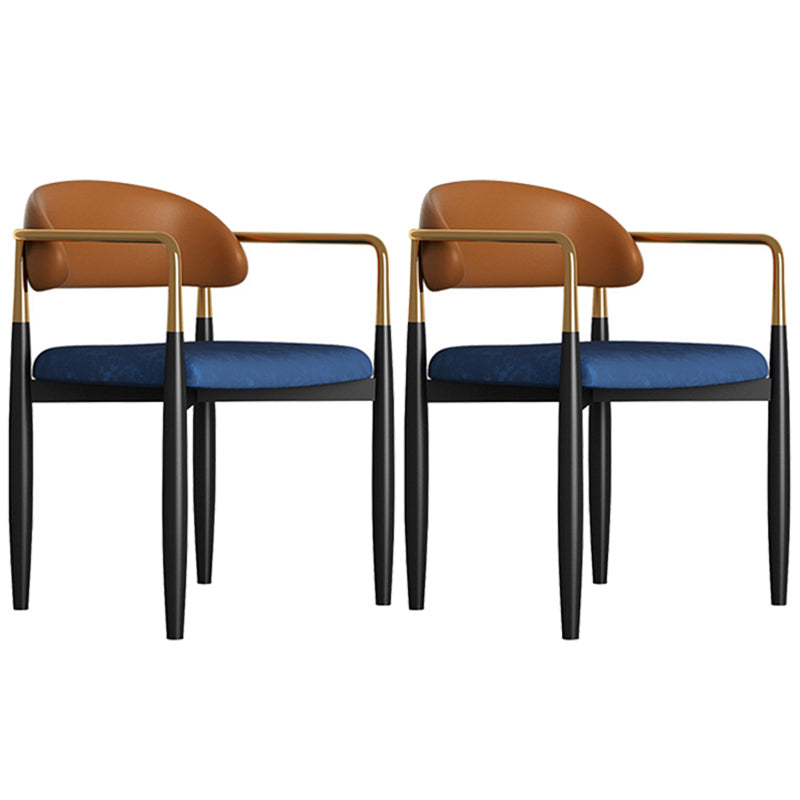 Metal Nordic Dining Arm Chair Home Side Chair Open Back Dining Side Chair