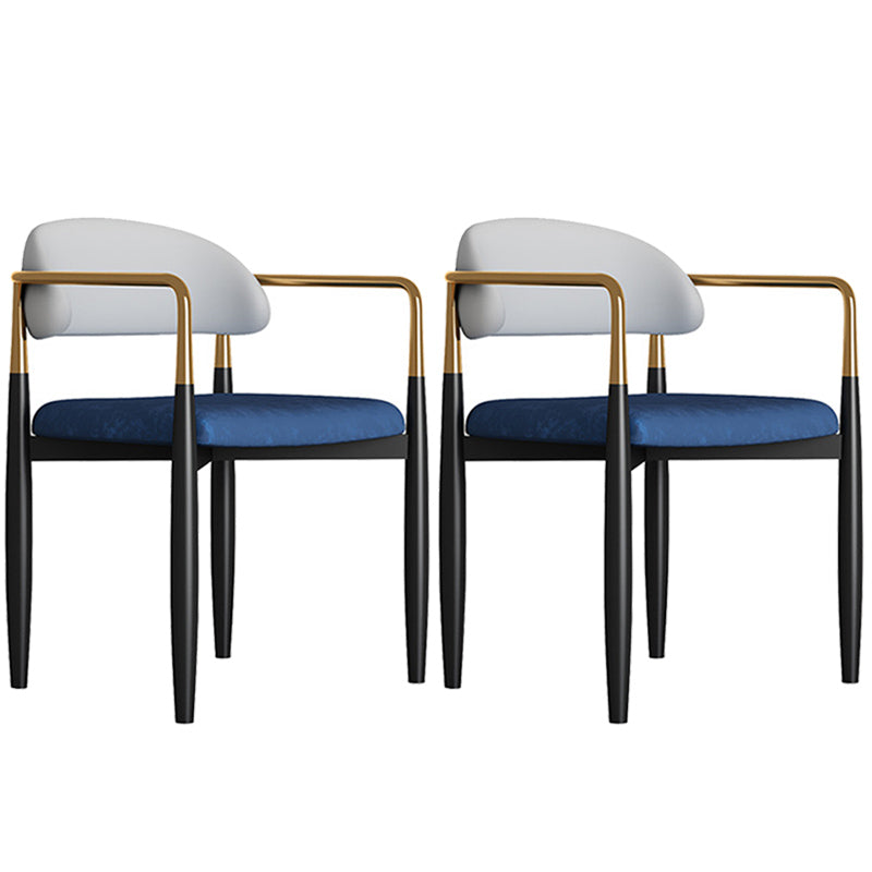Metal Nordic Dining Arm Chair Home Side Chair Open Back Dining Side Chair