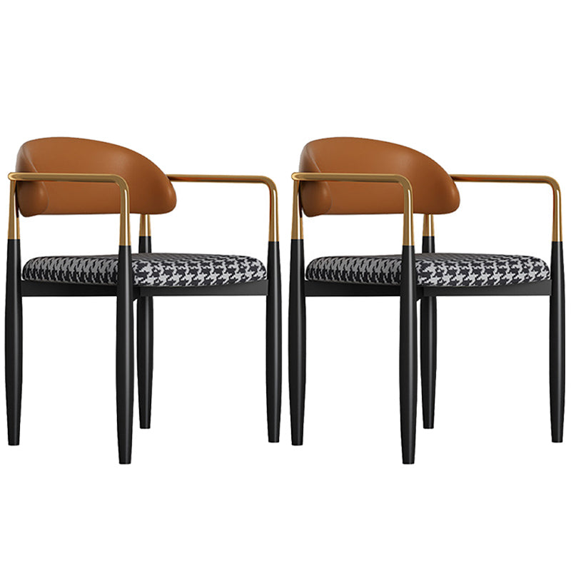 Metal Nordic Dining Arm Chair Home Side Chair Open Back Dining Side Chair