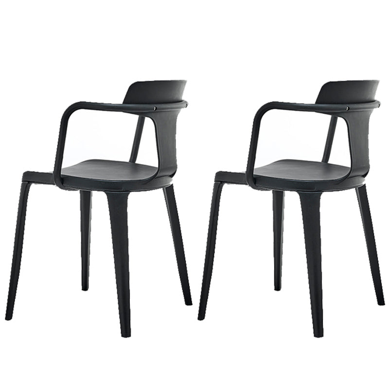 Chaise de bras à la maison contemporaine dos en plastique en plastique empilable chaise de salle à manger empilable