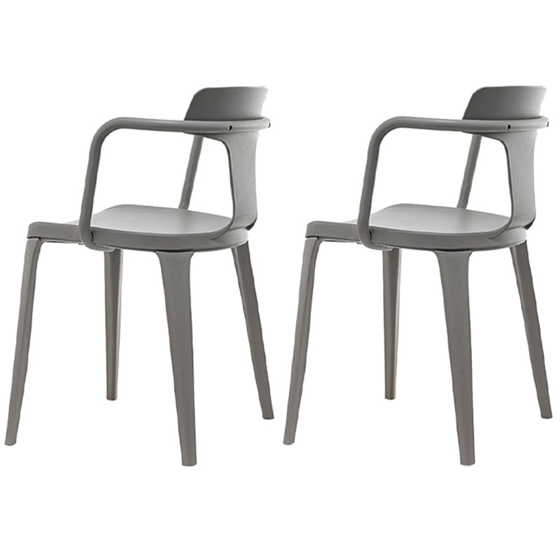 Chaise de bras à la maison contemporaine dos en plastique en plastique empilable chaise de salle à manger empilable