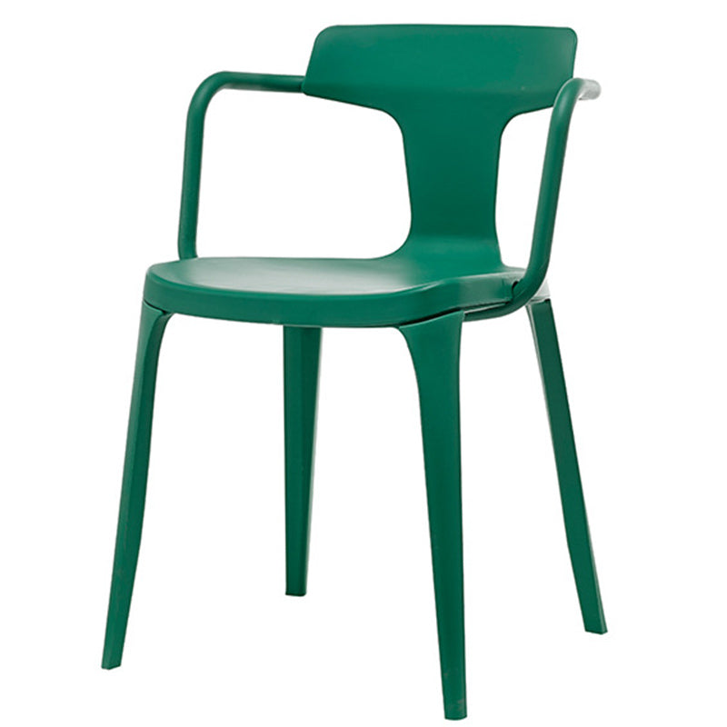Chaise de bras à la maison contemporaine dos en plastique en plastique empilable chaise de salle à manger empilable
