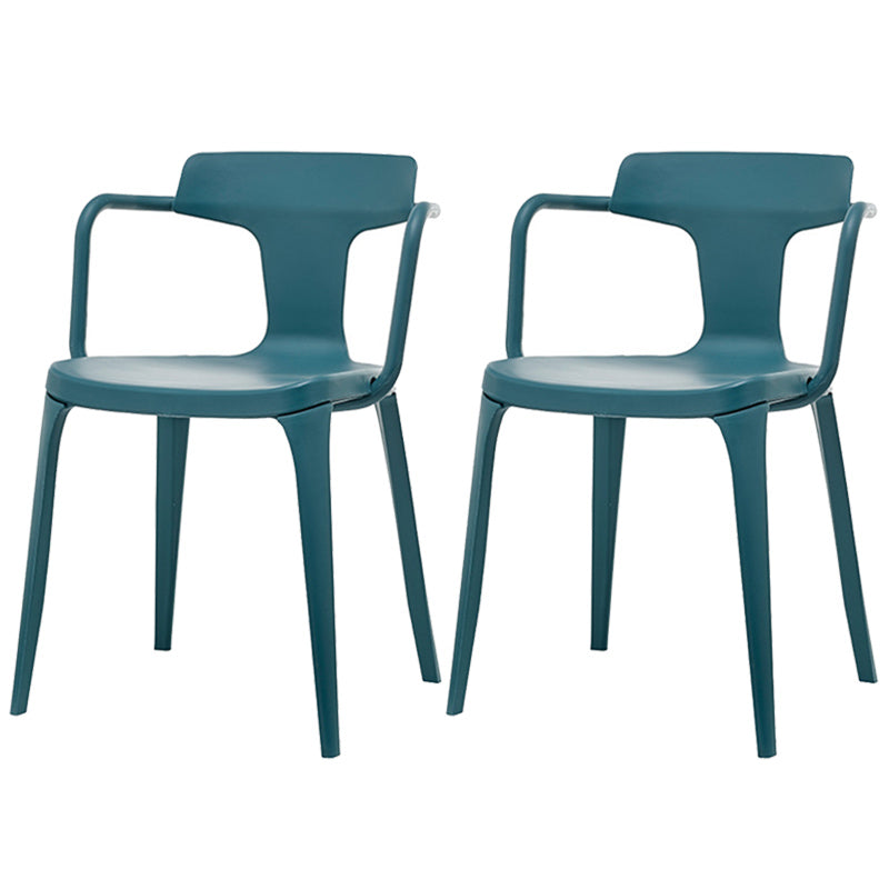 Chaise de bras à la maison contemporaine dos en plastique en plastique empilable chaise de salle à manger empilable