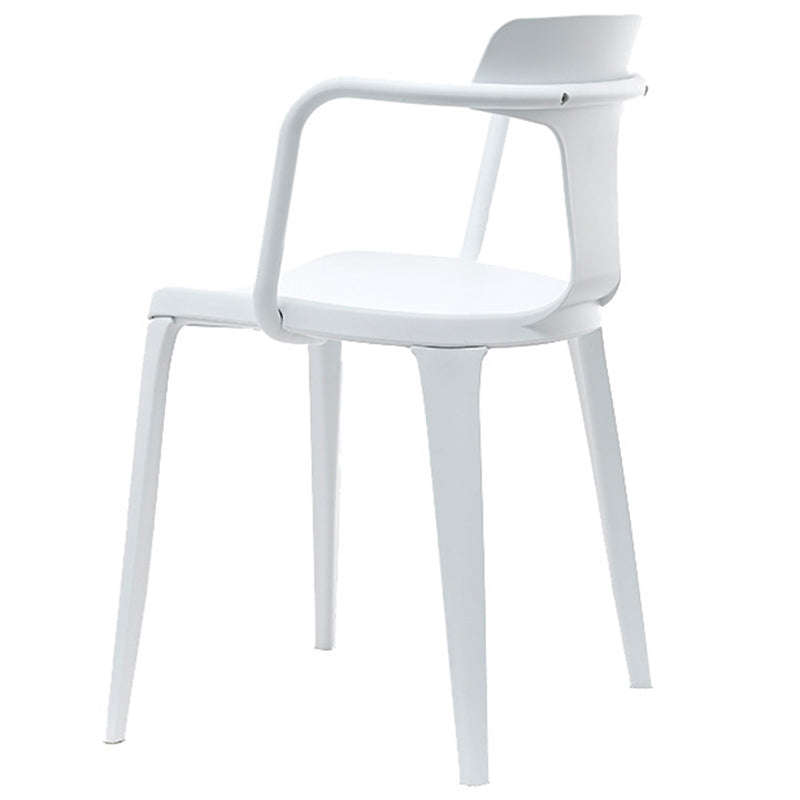 Chaise de bras à la maison contemporaine dos en plastique en plastique empilable chaise de salle à manger empilable
