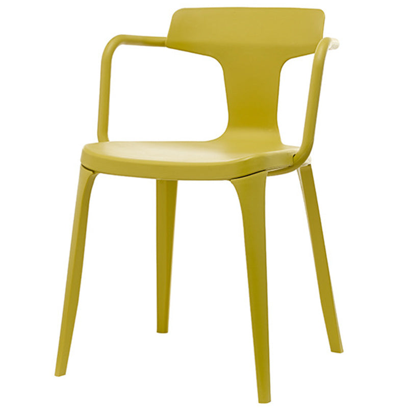 Chaise de bras à la maison contemporaine dos en plastique en plastique empilable chaise de salle à manger empilable