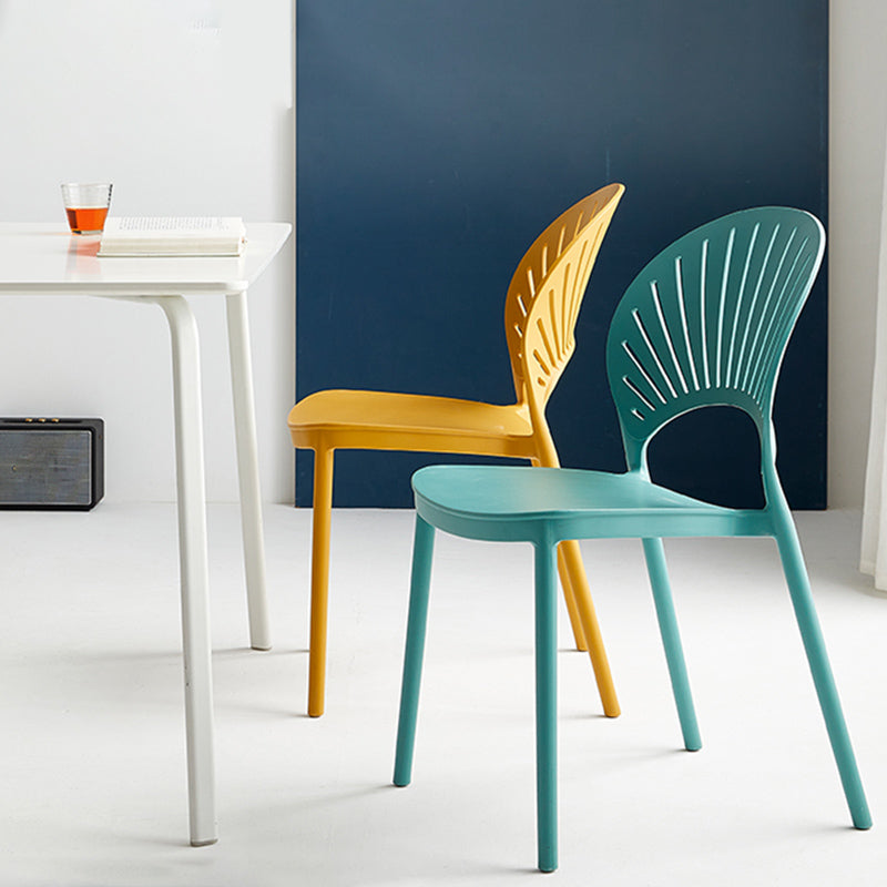 Contemporary Style Plastic Open Side Chair Colorful Stacking Dining Chairr for Home