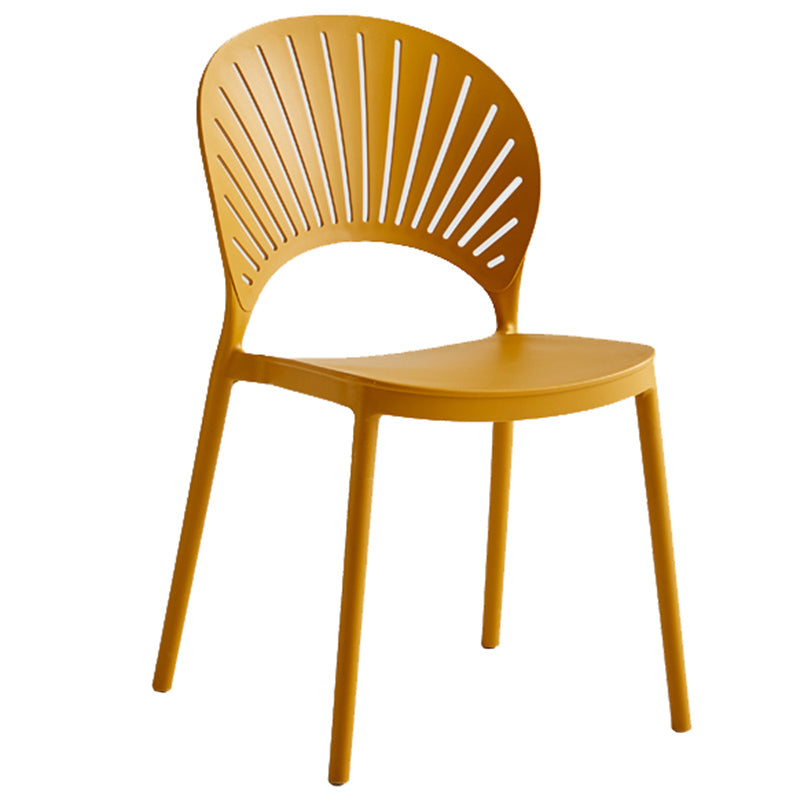 Contemporary Style Plastic Open Side Chair Colorful Stacking Dining Chairr for Home