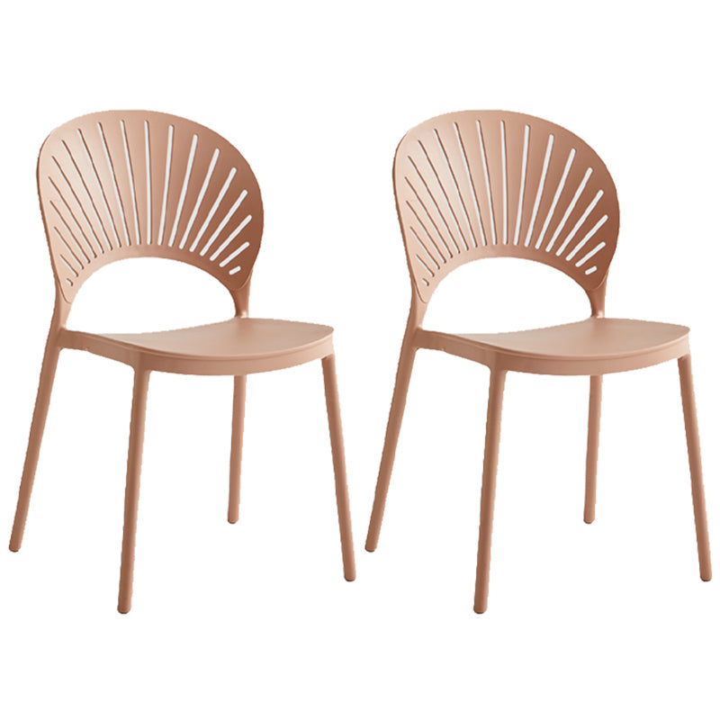 Contemporary Style Plastic Open Side Chair Colorful Stacking Dining Chairr for Home