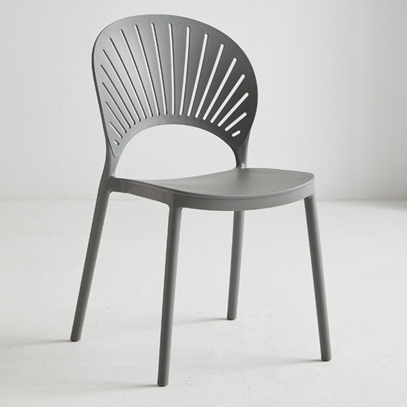 Contemporary Style Plastic Open Side Chair Colorful Stacking Dining Chairr for Home