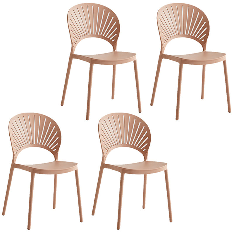 Contemporary Style Plastic Open Side Chair Colorful Stacking Dining Chairr for Home