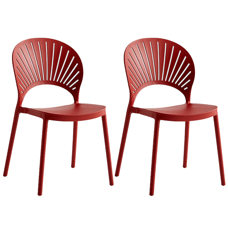 Contemporary Style Plastic Open Side Chair Colorful Stacking Dining Chairr for Home
