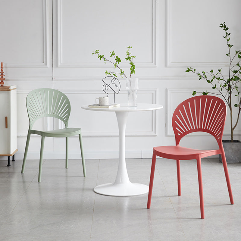 Contemporary Style Plastic Open Side Chair Colorful Stacking Dining Chairr for Home