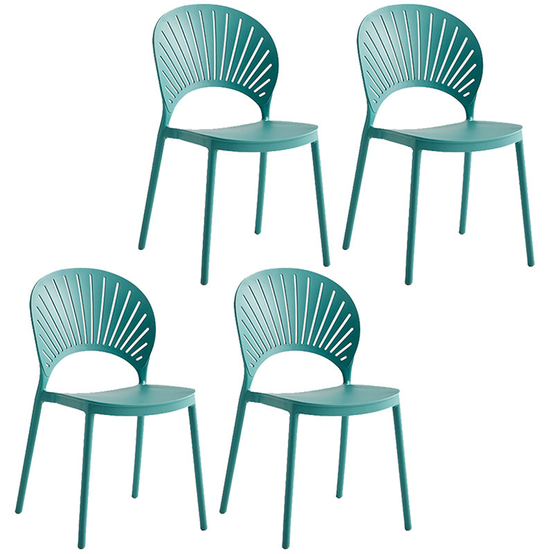 Contemporary Style Plastic Open Side Chair Colorful Stacking Dining Chairr for Home
