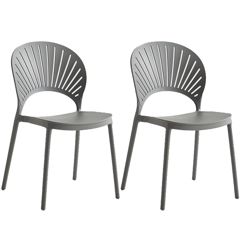 Contemporary Style Plastic Open Side Chair Colorful Stacking Dining Chairr for Home
